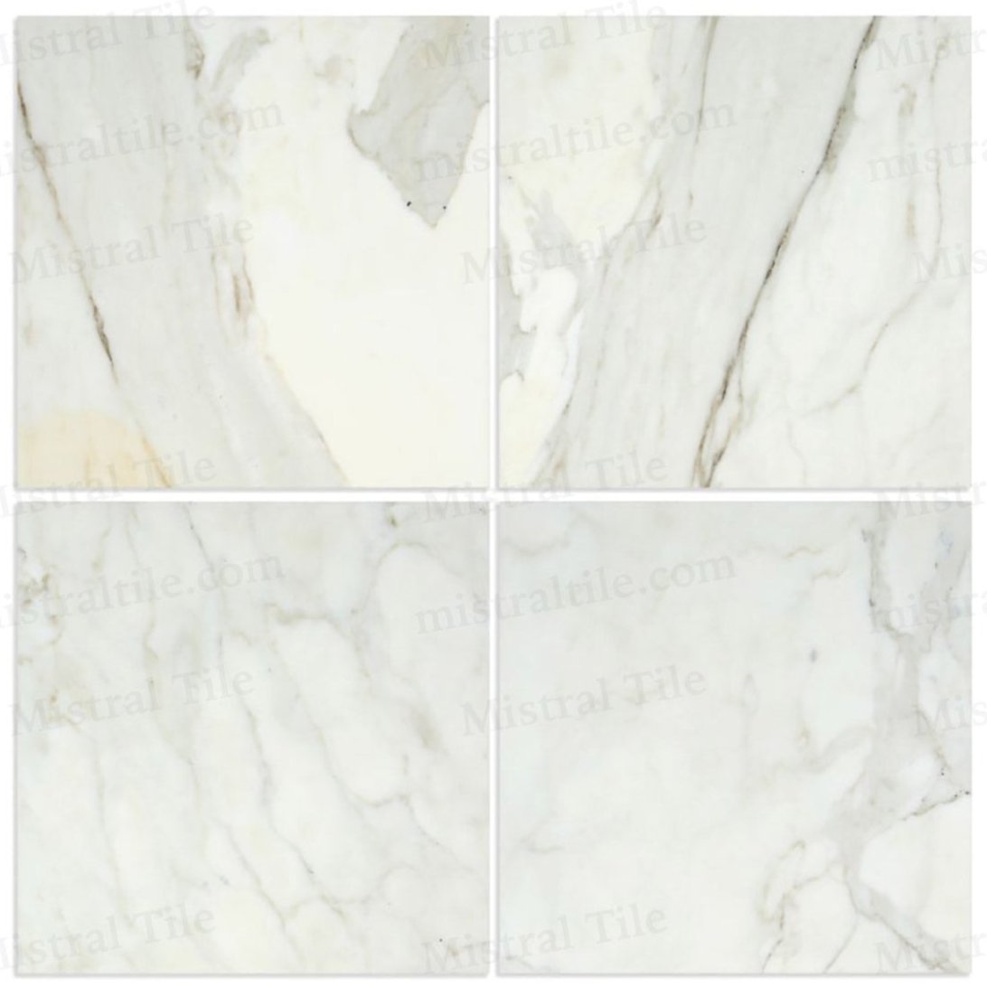 12x12 Honed Italian Calacatta Gold Marble Tile installation view