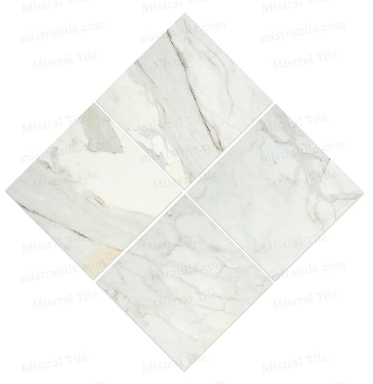 12x12 Honed Italian Calacatta Gold Marble Tile Cross Installation view