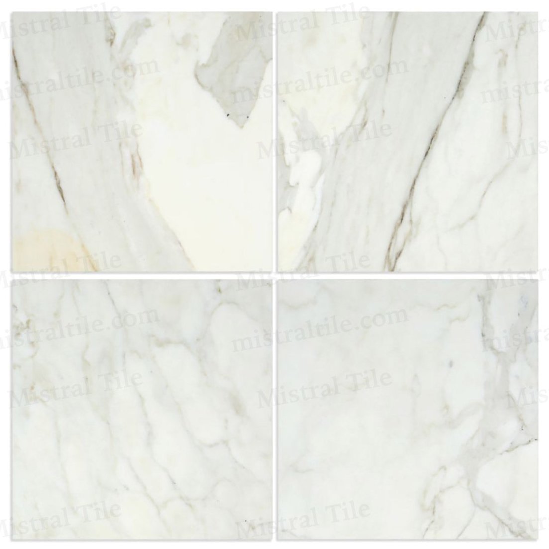12x12 Polished Italian Calacatta Gold Marble Tile installation view