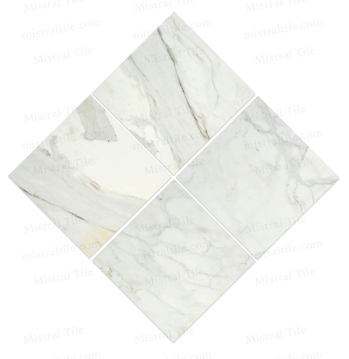 12x12 Polished Italian Calacatta Gold Marble Tile Cross instalation