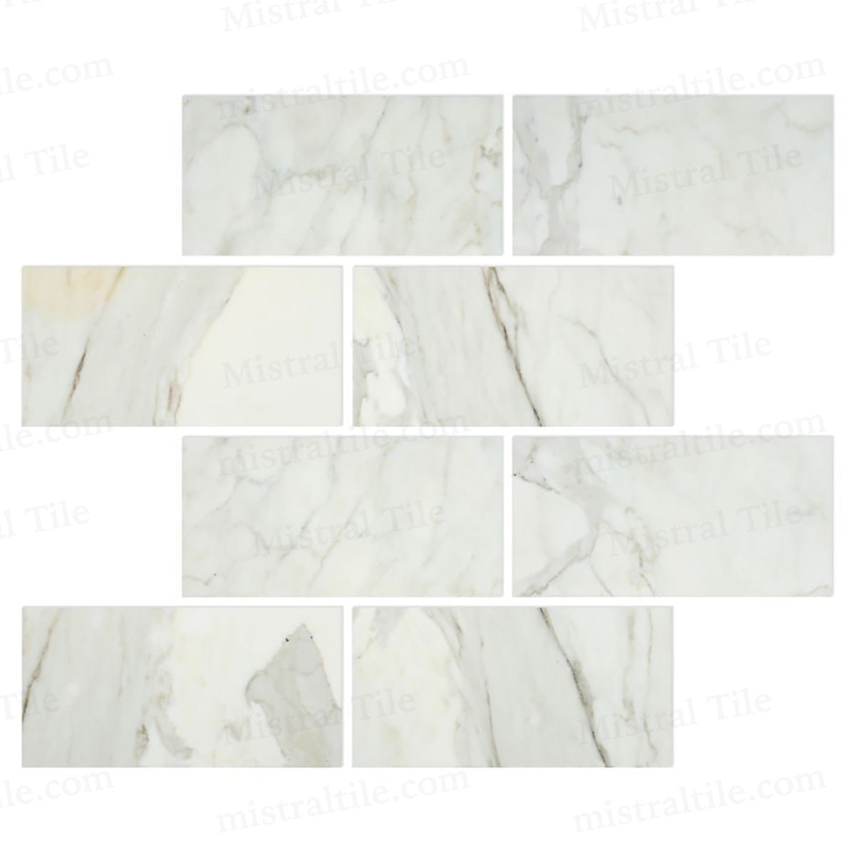 12x24 Honed Italian Calacatta Gold Marble Tile installation view