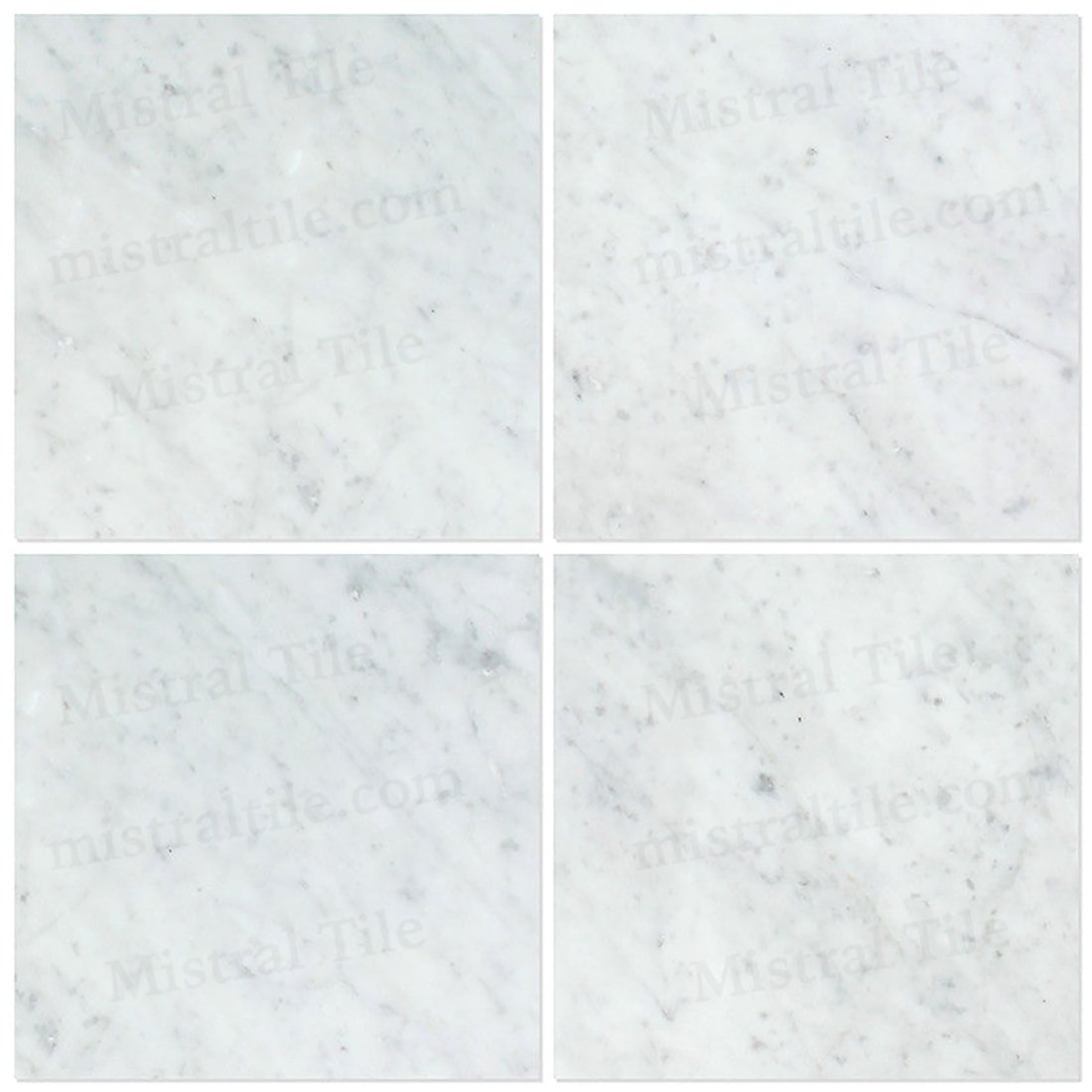 18x18 Polished Bianco Carrara Marble Tiles installed view