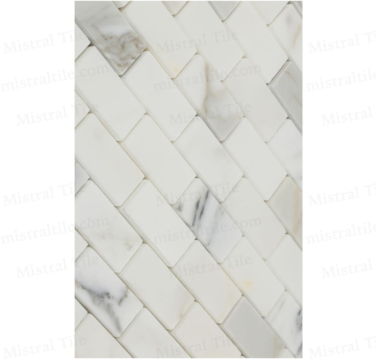 1x2 Polished Calacatta Gold Marble Brick Mosaic wall