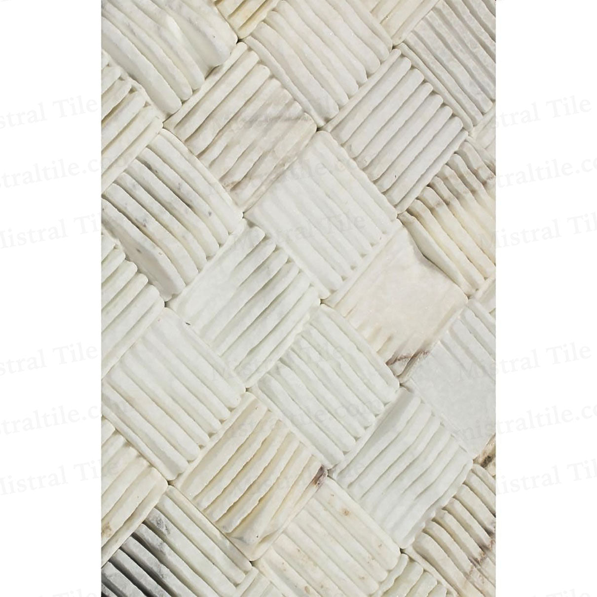 2x2 Split Faced Calacatta Gold Marble Mosaic Tile for Wall