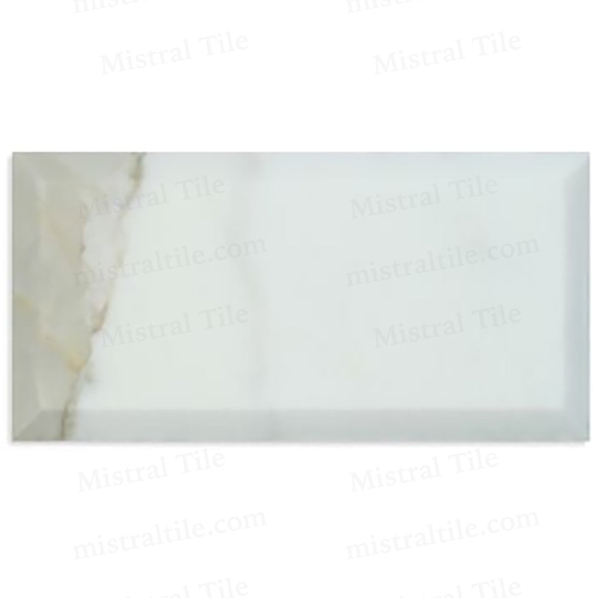 3x6 Honed Deep Beveled Calacatta Gold Marble Tile Variation 3