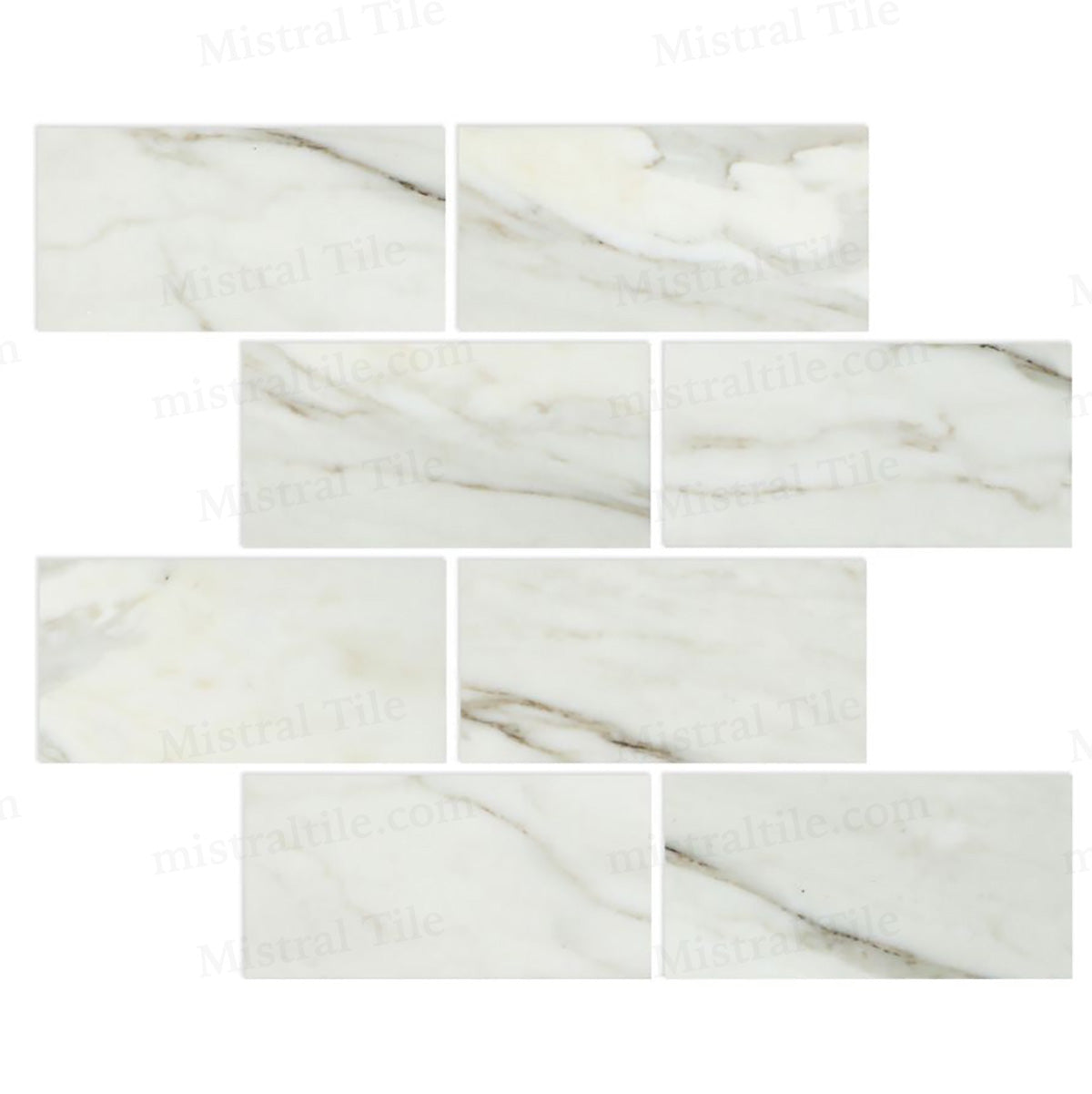 3x6 Polished Italian Calacatta Gold Marble Tiles