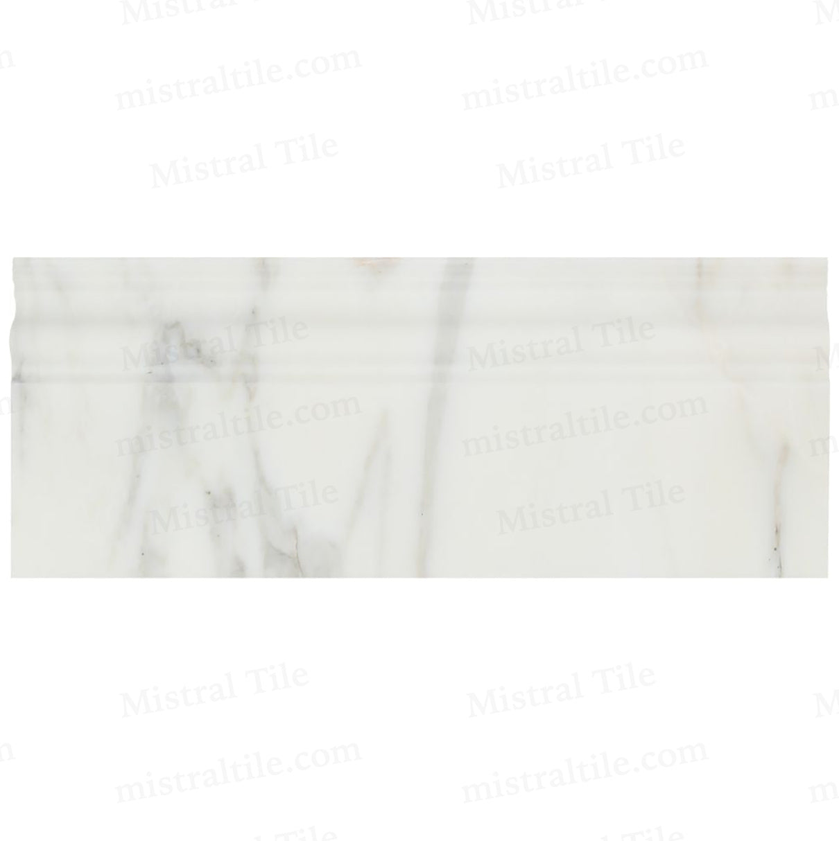 4 3/4x12 Honed Calacatta Gold Baseboard Trim Perspective