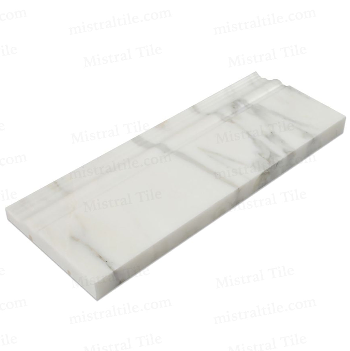 4 3/4x12 Honed Calacatta Gold Baseboard Trim Piece