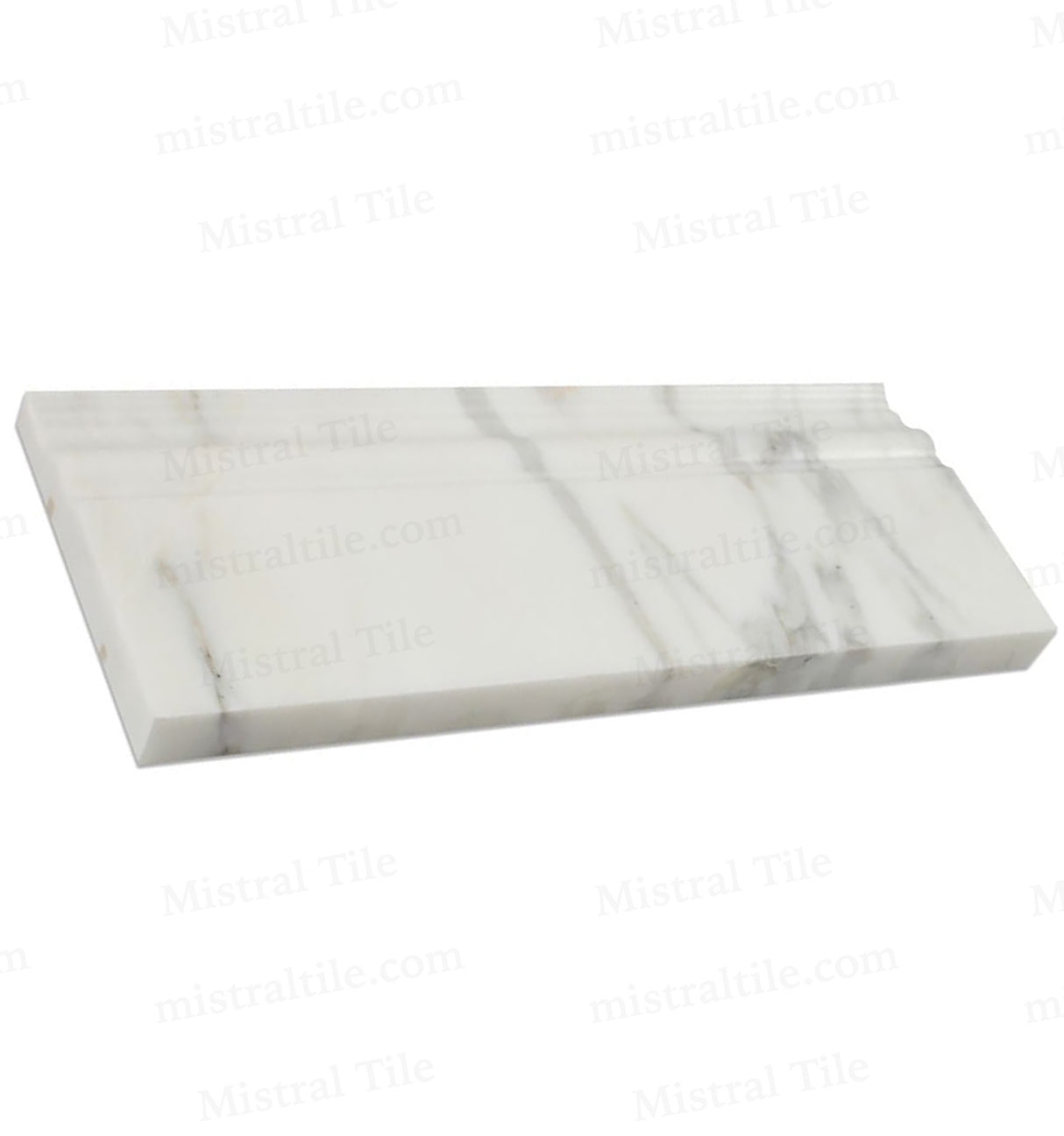 4 3/4x12 Honed Calacatta Gold Marble Baseboard Trim