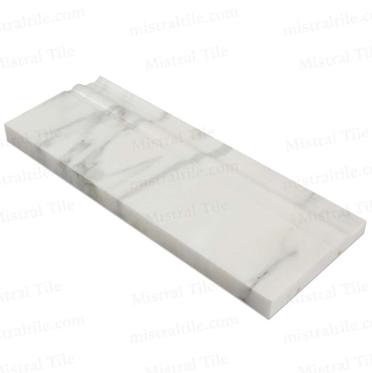 4 3/4x12 Polished Calacatta Gold Marble Baseboard Trim