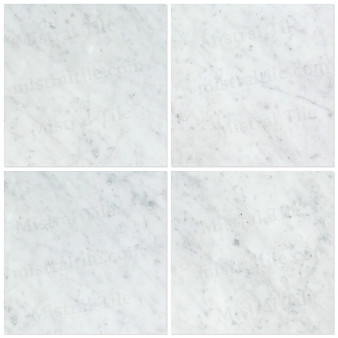 Bianco Carrara Marble Tile: Premium 18x18 Honed installation view
