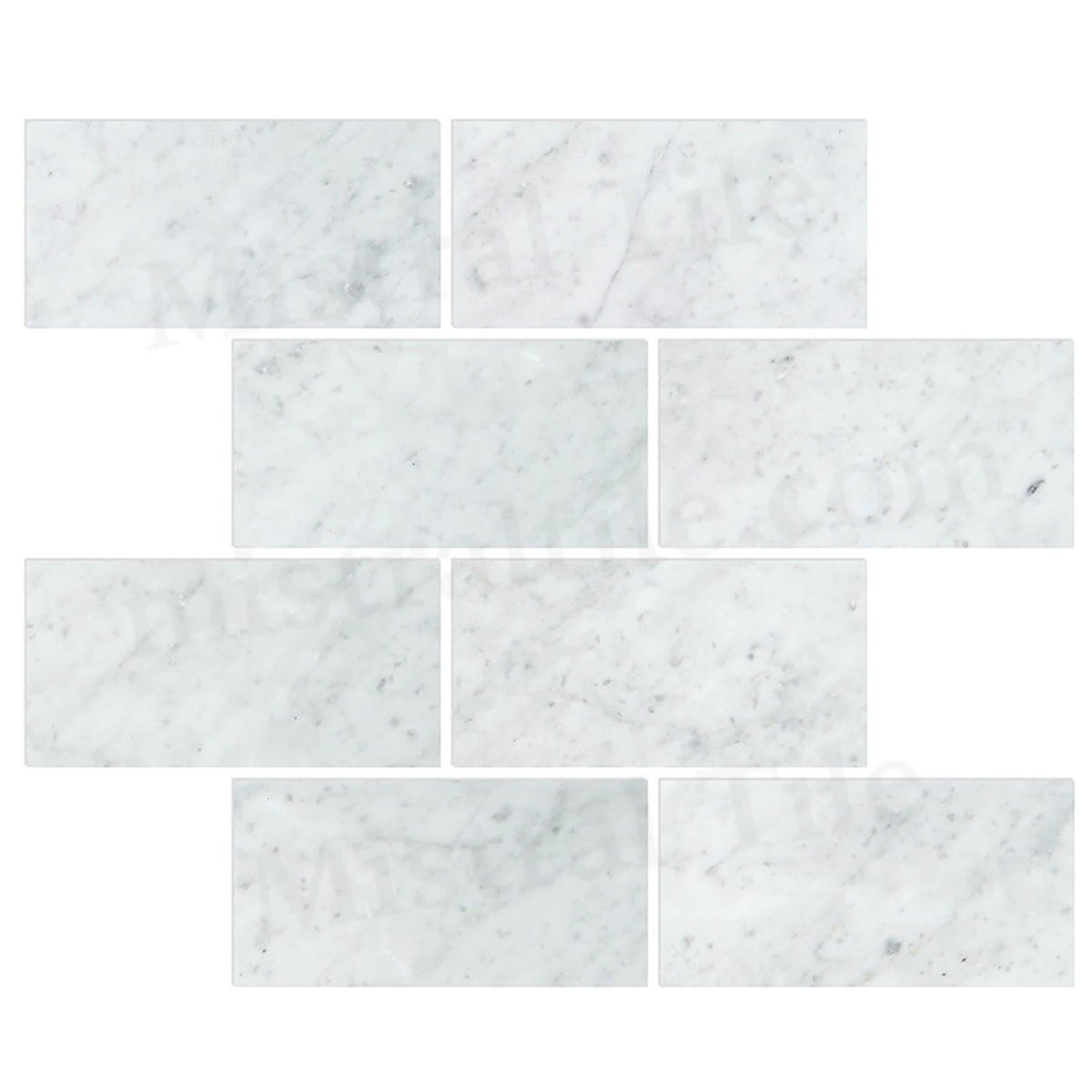 12x24 Premium Polished Bianco Carrara Marble Tile installation view