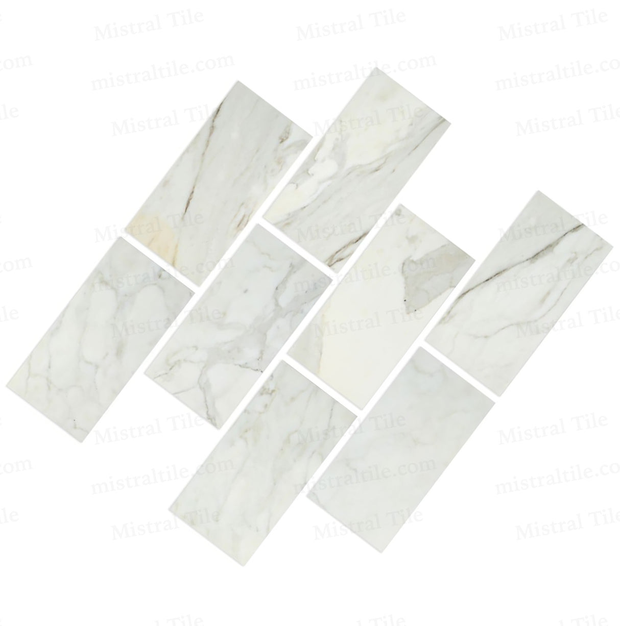 6x12 Honed Italian Calacatta Gold Marble Tile Cross installation