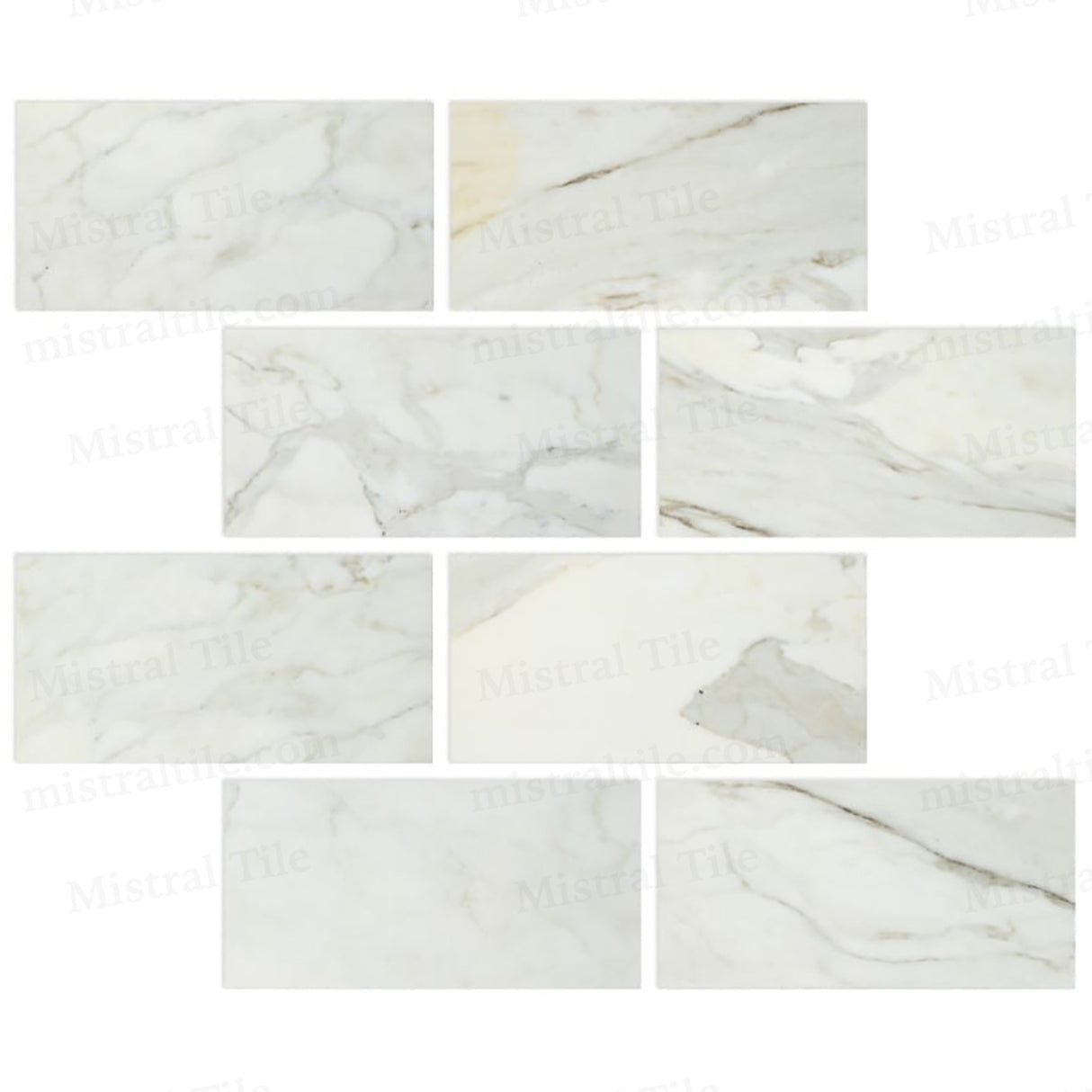 6x12 Honed Italian Calacatta Gold Marble Tiles