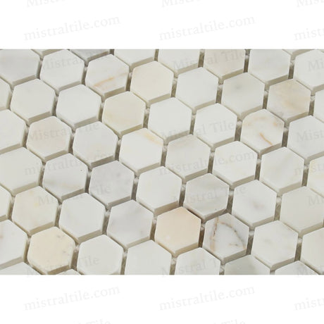 1x1 Polished Calacatta Gold Marble Hexagon Mosaic flooring