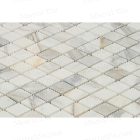 1x2 Polished Calacatta Gold Marble Diamond Mosaic Flooring