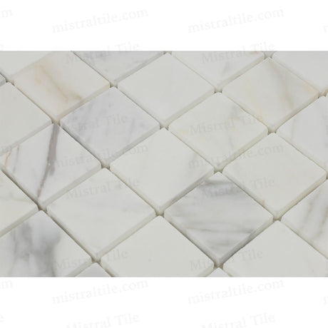 2x2 Polished Calacatta Gold Marble Square Mosaic Flooring