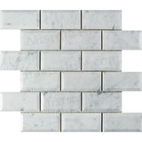 2x4 B. Carrara Polished Deep-Beveled Brick Mosaic