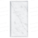 3x6 Honed Deep Beveled Bianco Carrara Marble Tile Vertical