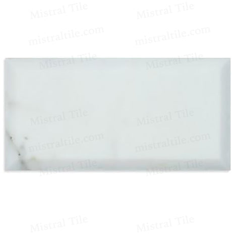 3x6 Honed Deep Beveled Calacatta Gold Marble Tile Variation 1