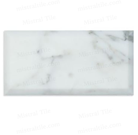 3x6 Polished Deep Beveled Calacatta Gold Marble