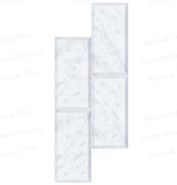 3x6 Honed Deep Beveled Bianco Carrara Marble Tile Vertical installation idea