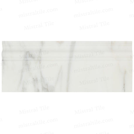 4 3/4x12 Honed Calacatta Gold Baseboard Trim Perspective