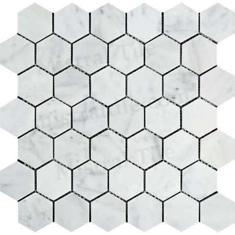 Bianco Carrara 2x2 Polished Hexagon Mosaic