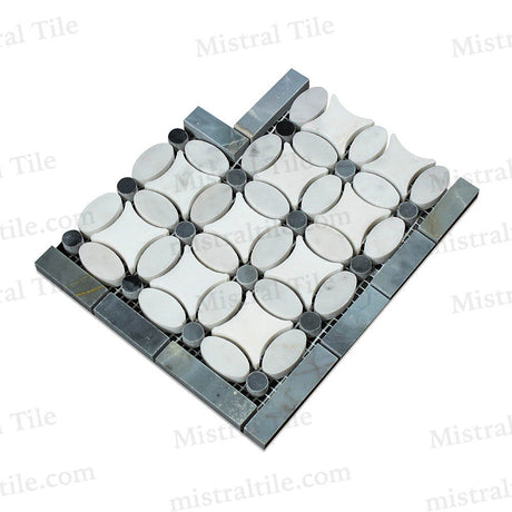 Honed Carrara - Thassos - Blue Gray Florida Corner