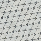 Polished Bianco Carrara-Blue Gray Marble Octave Mosaic Cross installation