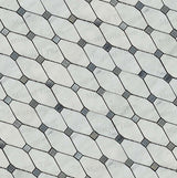 Polished Bianco Carrara-Blue Gray Marble Octave Mosaic Tile cross installation