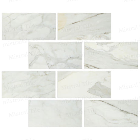 6x12 Polished Italian Calacatta Gold Marble Tiles